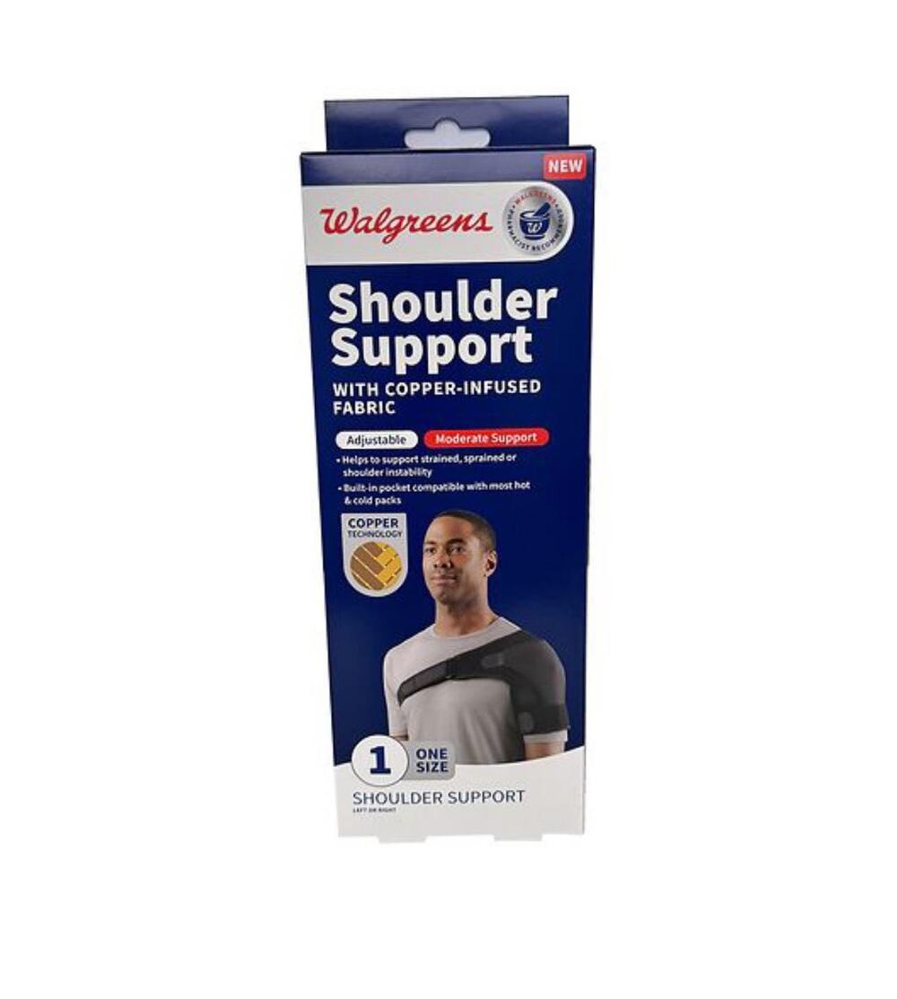 Walgreens Shoulder Support With Copper In Fused Fabric One Size NIB Men Women